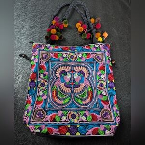 Embroidered Colorful bohemian Tote bag